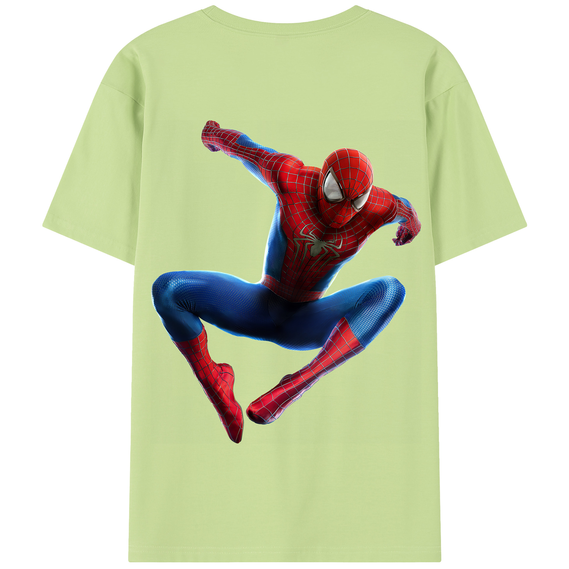 （画像用） Spider Man スパイダーマン 綿100％半袖Tシャツ（背面プリント）